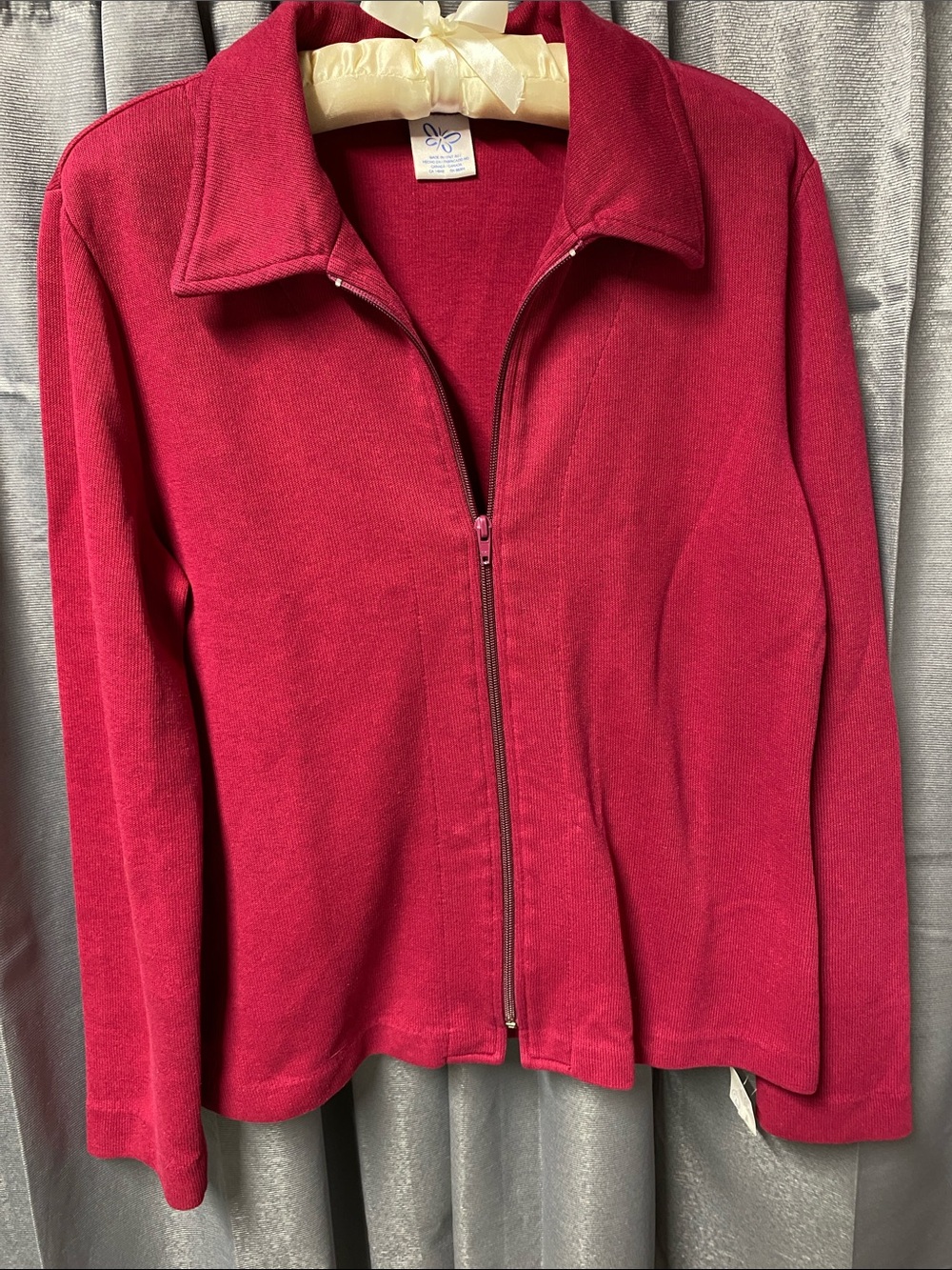 Weekenders Red Zip-Front Sweater Cardigan